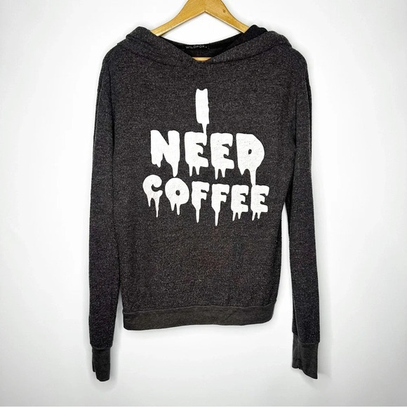 Wildfox Tops - Wildfox I Need Coffee Hoodie Size Medium